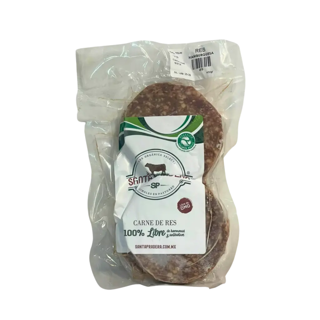 Carne para Hamburguesa de Res Libre Pastoreo - Paq. 4 pz