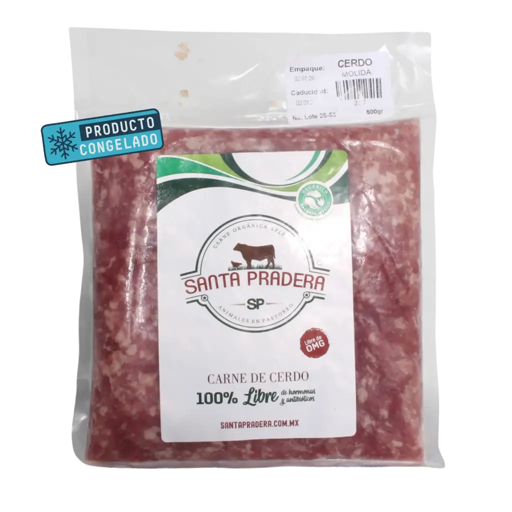 [100000023456217] Molida de Cerdo Libre Pastoreo 500gr Congelado - Santa Pradera