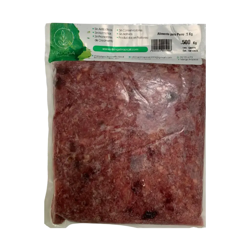 Alimento crudo para Perros/Gatos 500gr Orgánico