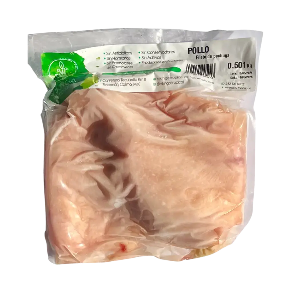 Filete de Pollo Libre Pastoreo 610gr aprox Congelado Vikinga Tropical