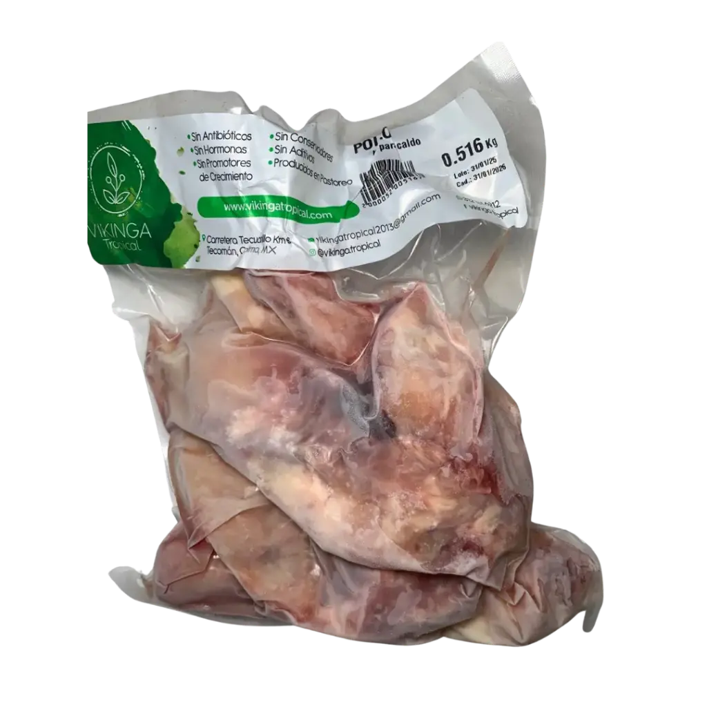Kit para Caldo de Pollo Libre Pastoreo - Paq 500gr aprox Congelado Vikinga Tropical