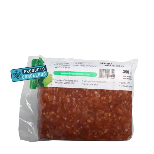 [2000028003500] Chorizo de Cerdo Libre Pastoreo Paq 350gr Congelado